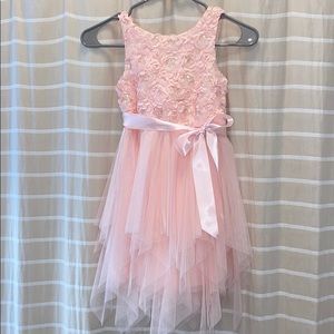 Pink rosette tulle dress